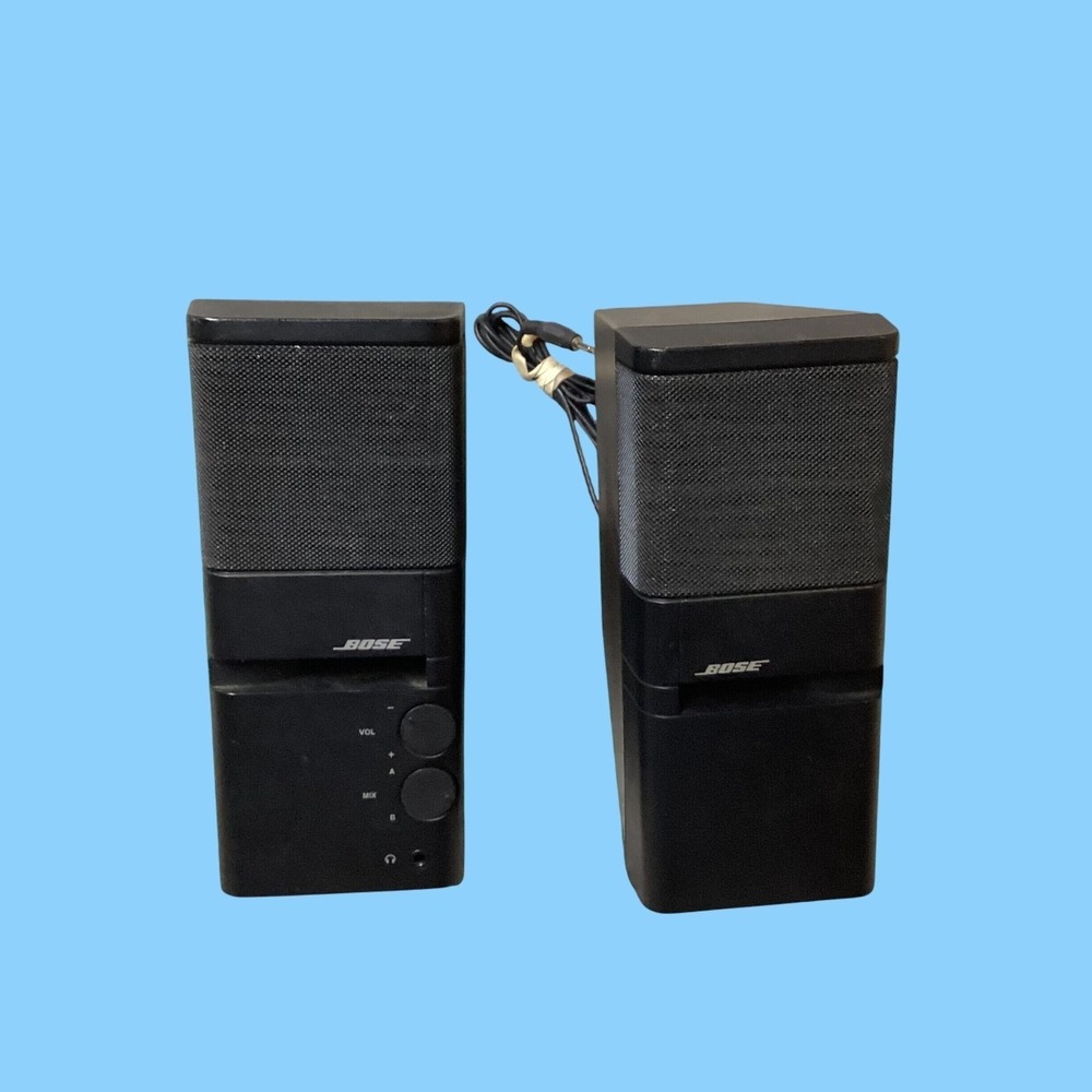 Pair Bose‎ MediaMate 262885 Computer Speakers Black With Volume Control No POWER